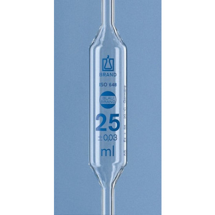 PIPETTE JAUGEE CL.AS 1 TRAIT GRADUATION BLEUE ISO 25ML
