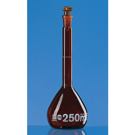 FIOLE JAUGEE VERRE BRUN 25ML CL.A BOUCHON VERRE CERTIFIEE