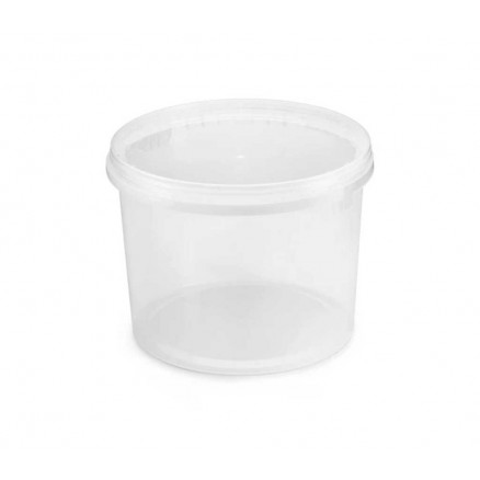 SEAU EN PLASTIQUE TRANSPARENT AVEC COUVERCLE CAPACITE 10L