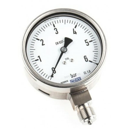 MANOMETRE ANALOGIQUE EN INOX D.100MM - 6 BAR RACCORD G1/2