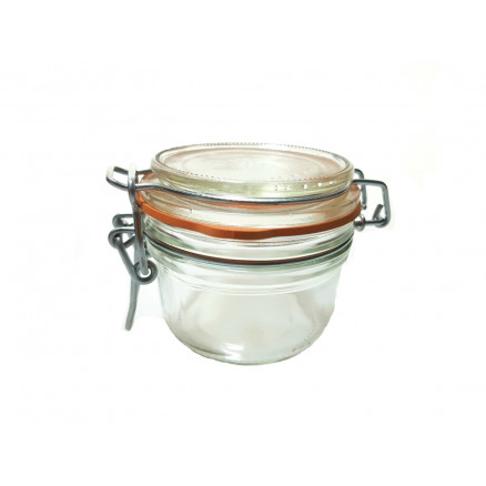 BOCAL "LE PARFAIT" VERRE VLANC & JOINT D.70MM -CAP.200ML-P60