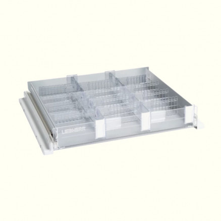 TIROIR ALUMINIUM FOND PLEIN FACADE PLEXI 403X370X55MM