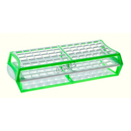 MULTIRACK EN ACETAL VERT POUR 60 TUBES D.16MM