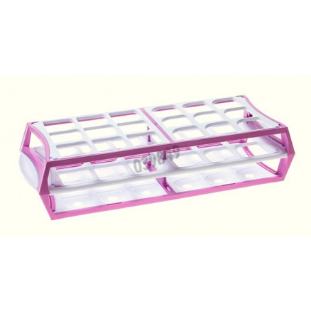 MULTIRACK EN ACETAL MAUVE POUR 18 TUBES D.30MM