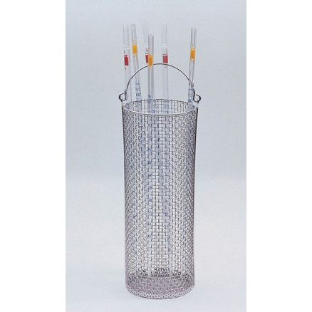 PANIER PORTE-PIPETTES EN INOX D.90X250MM