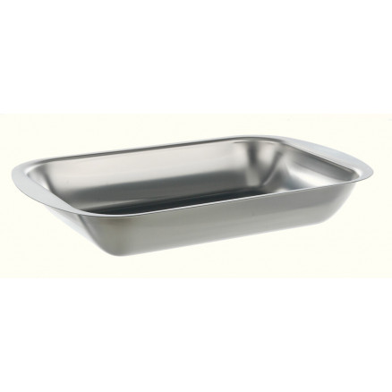 PLATEAU INOX AVEC REBORDS D.340X210X45MM