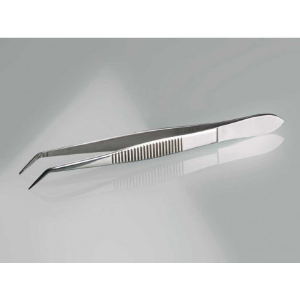 PINCETTE ACIER INOXIDABLE POINTES COUDEES L.105MM
