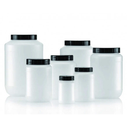 FLACON ROND COL EXTRA LARGE EN HDPE 2000ML AVEC COUVERCLE