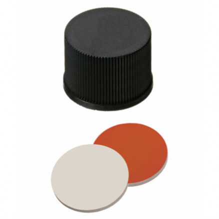 BOUCHON A VIS PP NOIR PLEIN DN13 CAOUTCHOUC/PTFE - X100