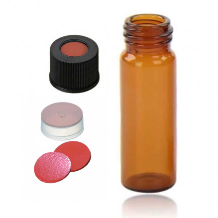 FLACON A VIS BRUN DN13 + BOUCHON 1 TROU 4ML - X100