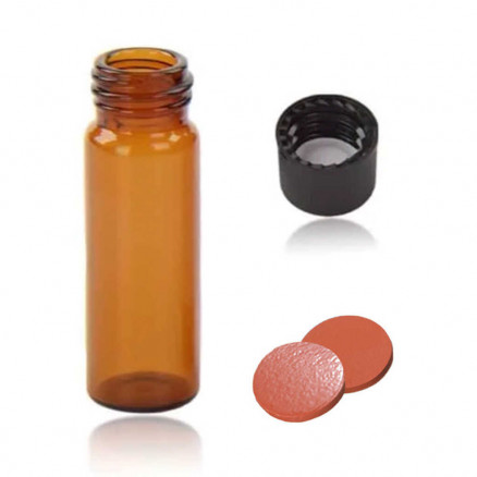 FLACON A VIS BRUN DN13 + BOUCHON 1 TROU 4ML - X100