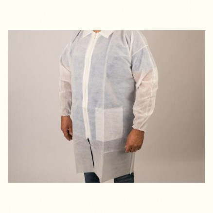 BLOUSE EN PP BLANC FERMETURE ZIP 40G/M2 TAILLE XXL