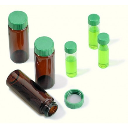 VIAL COL A VIS EN VERRE AMBRE 22ML BOUCHON THERMOSET - PACK X100