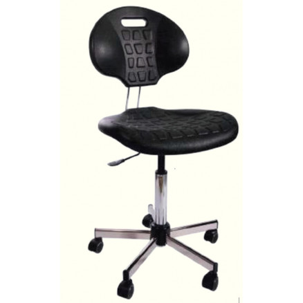 SIEGE DE LABORATOIRE 210N6Z NOIR EN POLYURETHANE DOSSIER & ROULETTES