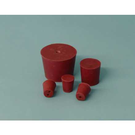 BOUCHON CONIQUE CAOUTCHOUC ROUGE 1 TROU D. 48 X 53,5 X 33,5 MM