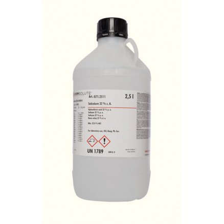 ACIDE CHLORHYDRIQUE P.A. >32,0% ISO Ph EU - 871 - 1L
