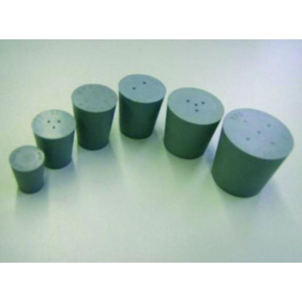 BOUCHON CONIQUE CAOUTCHOUC GRIS PLEIN D. 10,5 X 14,5 X 20 MM