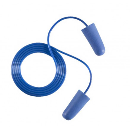 BOUCHON D'OREILLES DETECTABLE JETABLE BLEU/BLEU CORDON BLEU -X150