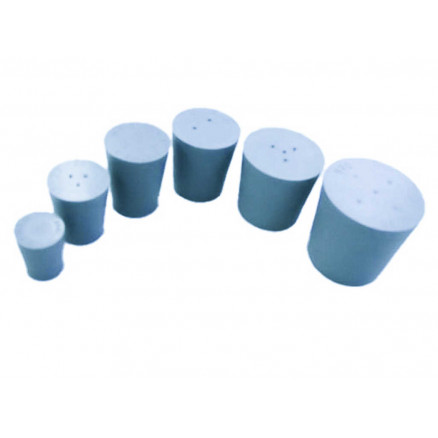 BOUCHON CONIQUE CAOUTCHOUC GRIS PLEIN D. 8 X 12 X 20 MM
