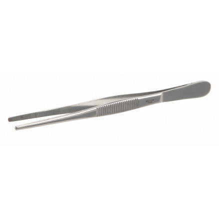 PINCE BRUCELLE DROITE INOX A BOUT EMMOUSSE - LONG.145MM