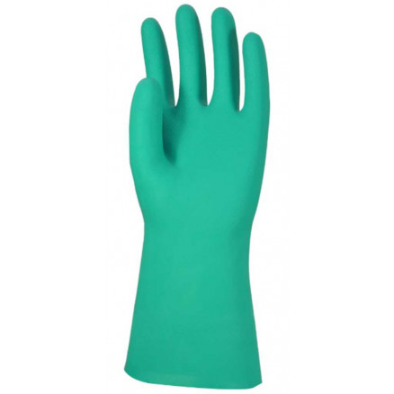 GANT NITRILE VERT FLOCKE COTON TAILLE 8/M - PACK X10