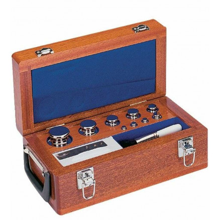 SERIE DE 21 POIDS INOX 1MG-100G E2 AVEC VALISE BOIS -  CERTIFIES DAKKS