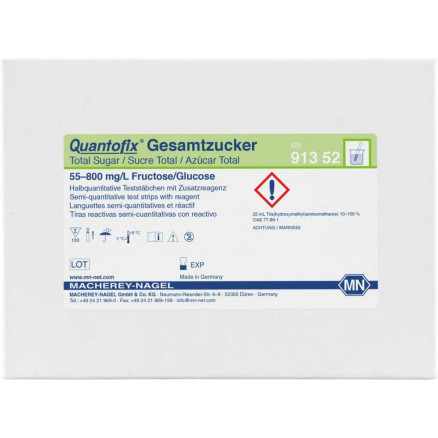 QUANTOFIX SUCRE TOTAL 55-800MG/L BANDELETTES 91352 - PACK X100