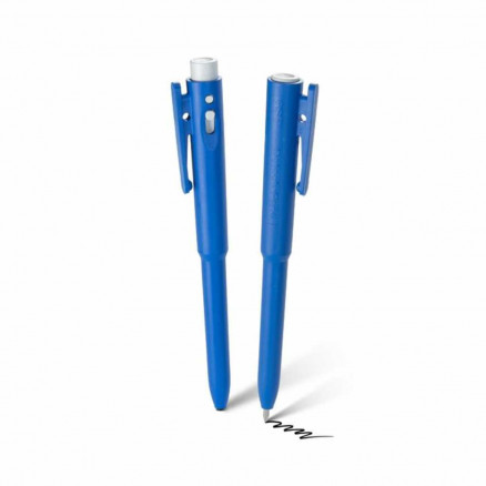 STYLO DETECTABLE AVEC CLIP - CORPS BLEU ENCRE NOIRE RESIST FROID - X25