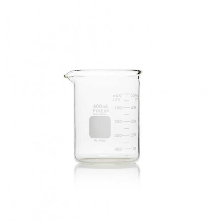 BECHER A BEC FORME BASSE PYREX 600 ML USAGE INTENSIF - PACK X6