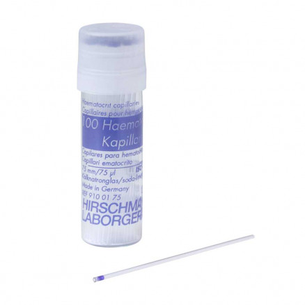 TUBE CAPILAIRE A HEMATOCRITE 75µL DIAM.EXT. 1,3-1,4MM - PACK X1000