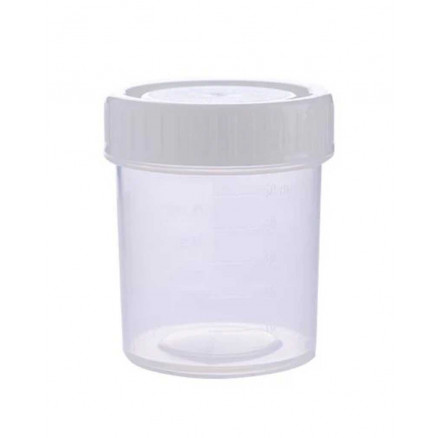 POT D'ECHANTILLONAGE ASEPTIQUE 60ML A BOUCHON BLANC - PP/PEHD - X 400