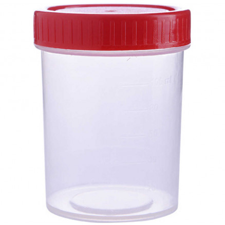 POT D'ECHANTILLONAGE ASEPTIQUE 200ML - BOUCHON ROUGE - X 150