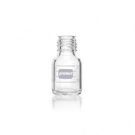 FLACON CLAIR 25ML VERRE DURAN GL 25 AVEC REVETEMENT PU-X10