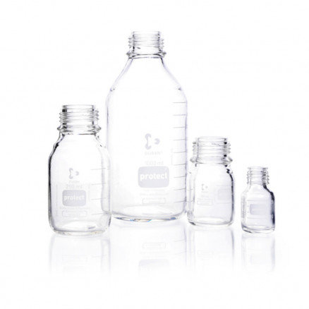 FLACON CLAIR 750ML VERRE DURAN GL 45 AVEC REVETEMENT PU-X10