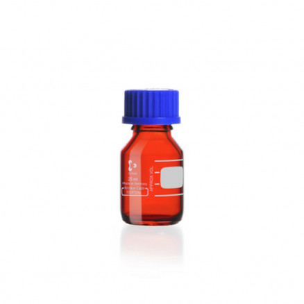 FLACON BRUN 25ML VERRE DURAN GL 25 AVEC BOUCHON-P.10