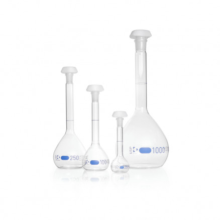 Fiole jaugée 50 ml classe A+ / USP en verre Pyrex - Matériel de