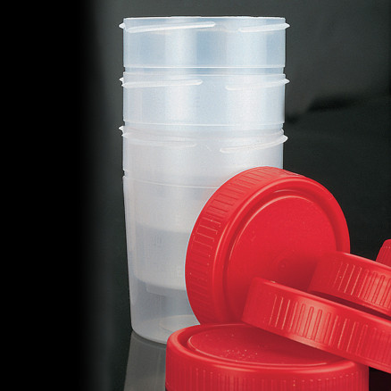 POTS CYLINDRIQUES EN PP 150ML AVEC CAPE SEPAREE - CART.620