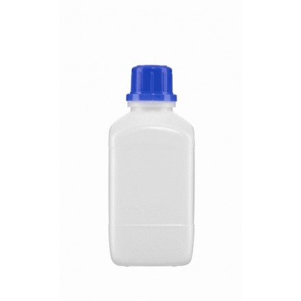 FLACON CARRE A COL ETROIT EN PEHD SANS BOUCHON 500ML