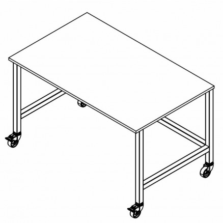 CHARIOT A TABLE AVEC ROULETTES & FREIN D'ARRET 1300X800X780MM