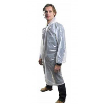 BLOUSE VISITEUR POLYETHYLENE BLANC A COL A PRESSIONS