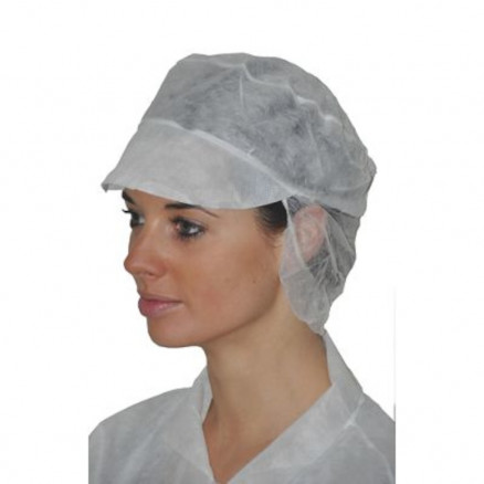 CASQUETTE RESILLE BLANCHE EN PP NON TISSE - PACK DE 100