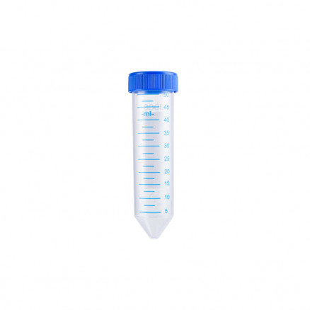 TUBE A CENTRIFUGER FOND CONIQUE PP 50ML BOUCHON BLEU - PACK X500