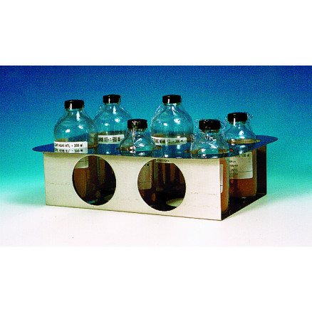 PORTOIR INOX 6 FLACONS D.75XH.75MM AVEC COUVERCLE
