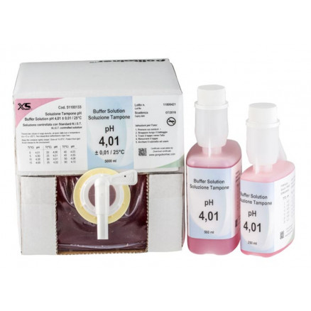 SOLUTION TAMPON PH 4,01 (25'C) ROUGE CERTIFIEE NIST - 5L