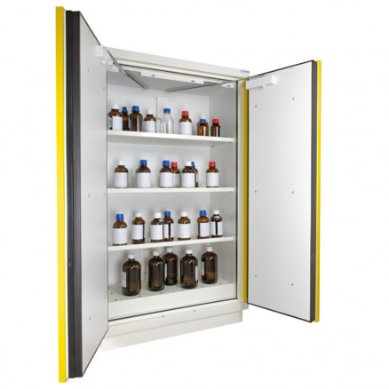 ARMOIRE INFLAMMABLE 90MN  113 CM JAUNE, 2 PORTES, 3 ETAGERES