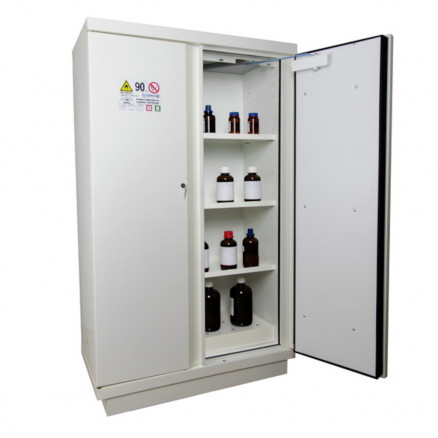 ARMOIRE INFLAMMABLE 105MN GRIS 90CM, 2 PORTES, 3 ETAGERES