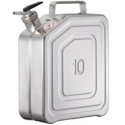 JERRICAN DE SECURITE INOX AVEC BEC DOSEUR - 10 LITRES