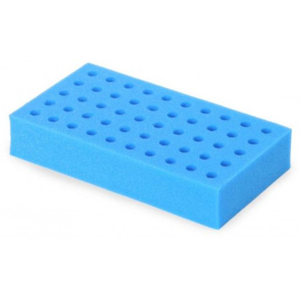 SUPPORT EN MOUSSE BLEU POUR 50 TUBES D.12MM OHAUS