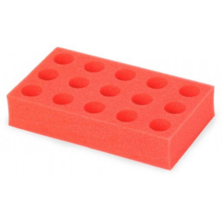 SUPPORT EN MOUSSE ROUGE POUR 15 TUBES D.29MM OHAUS