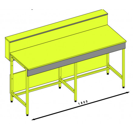 PAILLASSE AVEC DOSSERET L=1800 PROF=750 MM STRATIFIE